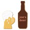 CookieCutter.com Bottoms Up 2 Piece Cookie Cutters Set, 6 in Beer Bottle, 4 in Beer Mug, Tin Plate Steel, USA